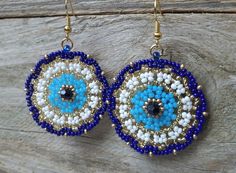 Evil eye protective earrings Beaded good luck amulet Blue | Etsy Blue Round Beads Spiritual Earrings, Colorful Beaded Adjustable Earrings As Gift, Adjustable Colorful Beaded Earrings As Gift, Blue Spiritual Earrings With Round Beads, Nickel-free Beaded Drop Earrings As Gift, Nickel-free Drop Beaded Earrings As Gift, Adjustable Colorful Beaded Earrings For Gifts, Turquoise Round Beads Earrings For Gift, Blue Hypoallergenic Beaded Earrings As Gift