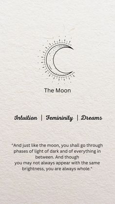 the moon is shown in black and white with an inscription below it that reads,