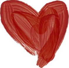 a drawing of a red heart on a white background