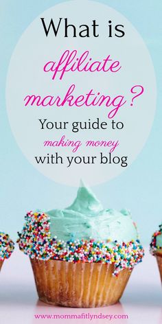 three cupcakes with sprinkles on them and the words what is ultimate marketing? your guide to making money with your blog