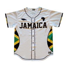 Jamaica Baseball Jersey - Mizizi Jamaica Country, Africa Outline, Jersey Flag, Flag Pattern, Brothers And Sisters, West Indies, Baseball Jersey, Baseball Jerseys, Lifestyle Brands