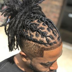 Loc Styles For Studs, Locs Cornrows, Men Loc Styles, Kid Locs, Loc Hairstyles For Men, Rasta Braids, Stud Hairstyles, Mens Twists Hairstyles