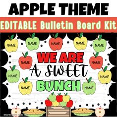 an apple themed bulletin board kit with the words, we are sweet bunch on it