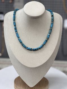 15" long, 6mm rondelle gemstone necklace with 5" extender, 6mm gemstone, 24 grams weight nickel , lead and chrome free Gemstone Necklace, Turquoise, Gemstones