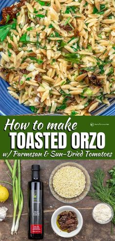 how to make toasted orzo with parmesan and sun dried tomatoes