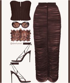 Ballet Style Outfit, Night Out Outfit Clubwear, Outfit Clubwear, Chic Clothing Style, Brown Clutch, Nice Clothes, Ballet Fashion, Brown Outfit, Chic Clothing