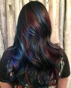 Oil Slick Hair Color, Indian Hair Cuts, Aveda Hair Color, Oil Slick Hair, Hair Color Products, Hair Portfolio, Dark Rainbow, Aveda Hair, Aveda Salon