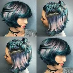 #petercoppola #hairinspo #hairstyles Hair Color Unique Peekaboo, Haircut And Color 2023, Fall Vivid Hair Color Short Hair, Edgy Summer Hair Color, Pastel Hair Colors For Brunettes, Vibrant Hair Color Ideas Short, Spring 2024 Hair Color Trends, Opal Hair Color, Hair Color Unique