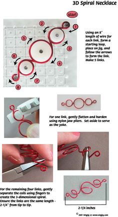 instructions on how to make 3d spiral necklaces