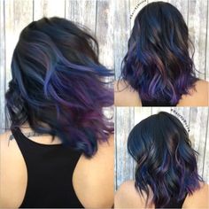 Oil Slick Hair, Galaxy Hair, Cute Hair Colors, Short Hair Color, Scene Hair, Short Hairstyle