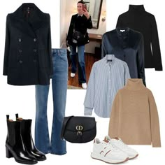 anchor-pieces-for-packing Airport Travel Outfits, How To Have Style, Airplane Outfits, Solid And Striped, Fashion Capsule, Looks Street Style, Travel Wardrobe, Mother Denim, Wardrobe Basics