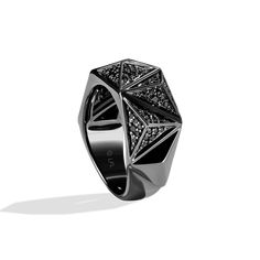 Dark Armor women's all black diamond triangle ring. Classic Star Wars, Triangle Ring, Black Diamond Ring, Black Diamonds, Black Rhodium, Fine Jewelry Collection, Engraved Items, Size 10 Rings, Online Jewelry Store