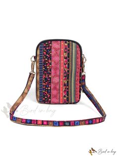 Bird in Bag - Bohemian Style Womens Small Crossbody Bag with Triple-Zipper Cell Phone and Handbag Compartment. Multicolor Phone Bag With Zipper For Daily Use, Bohemian Shoulder Bag With Zipper Closure, Bohemian Shoulder Bag With Zipper, Bohemian Rectangular Bag With Zipper Pouch, Bohemian Multicolor Bags With Zipper Closure, Bohemian Multicolor Bags With Zipper, Bohemian Crossbody Bag With Zipper Pocket, Festival Crossbody Mobile Phone Bag, Bohemian Rectangular Shoulder Bag With Zipper