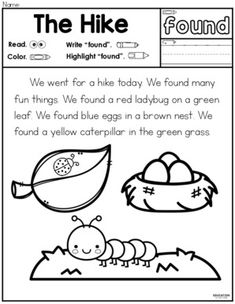 a printable worksheet for children to learn how to read the words in english