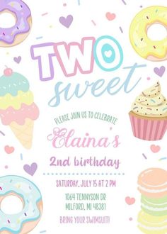 two sweet birthday party with donuts and cupcakes