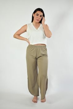 The chicest pair of lounge pants around! Our Casey lounge pants take your loungewear to the next level. Soft, comfortable, and so easy to style - everyone needs a pair of these. Features: Curve Hem Elastic Waist Model is wearing a medium. Height 5'8", Bust 35", Waist 28.5", Hip 34.5" Fabric content: 45% Nylon : 55% Rayon Versatile Wide Leg Pull-on Pants For Loungewear, Summer Relaxation Sweatpants With Elastic Waistband, Versatile High-waisted Yoga Pants For Loungewear, Comfortable Straight Leg Harem Pants For Loungewear, Chic Straight Leg Yoga Pants For Loungewear, Ankle-length Pull-on Pants For Loungewear, Effortless High-waisted Loungewear Pants, Casual Wide Leg Yoga Pants For Relaxation, Versatile Yoga Pants For Spring Loungewear