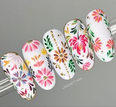 Mexican Nails Designs Mexico, Septiembre Nails, Mandala Nails, Mexican Folklore, Nail Art Designs Images