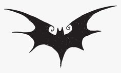 a bat that is black and white with some writing on the back of its wings