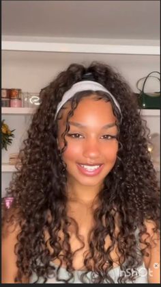 Theme Park Hairstyles Curly, Curly Hair With A Headband, Headbands With Curly Hair, Braided Headband Hairstyle Curly Hair, Curly Hairstyles Headband, Curly Hair Headband Styles, Curly Hairstyles With Headbands, Curly Hairstyle For Women