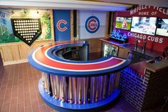 the chicago cubs dugout at wrigley field