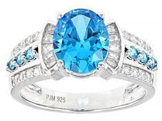 Pre-Owned Bella Luce® Esotica™ neon apatite and white diamond simulants 4.42ctw oval and round, rhodium over sterling silver ring. Measures aproximently 0.81" L x 0.38" W and is not sizeable..  This product may be a customer return, vendor sample, or on-air display and is not in its originally manufactured condition.  It may not be new.  In some instances, these items are repackaged by JTV. Diamond Alternatives, Jtv Jewelry, Diamond Simulant, Popular Jewelry, Moissanite Jewelry, Turquoise Jewelry, Jewelry Making Beads, Metal Jewelry, White Diamond