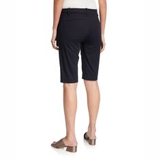 Vince coin-pocket Bermuda shorts. Approx. measurements: 9.5" rise; 12" inseam; 15" leg opening. Mid-rise; belt loops. Concealed fly. Side slip pockets. Back besom pockets. Knee-length. Cotton/linen/spandex. Machine wash or dry clean. Imported of Italian materials. Workwear Pants With Pockets And Short Inseam, Workwear Shorts With Hip Pockets For Spring, Bermuda Workwear Pants With Pockets, Fitted Shorts With Patch Pockets, Spring Workwear Shorts With Hip Pockets, Classic Short Pants With Pockets, Summer Knee-length Cargo Shorts With Belt Loops, Workwear Cargo Shorts With Patch Pockets, Cargo Shorts With Patch Pockets For Work