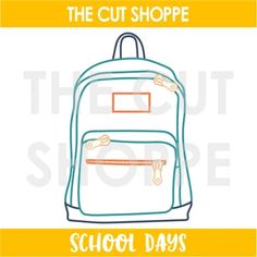 the cut shoppe school days back to school backpack with scissors and pencils on it