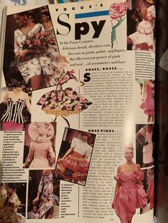 an article in a magazine about women's fashions and the words spy written on it