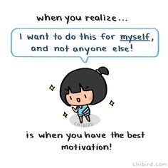 a cartoon girl saying that she is not the best motivationist in her life,