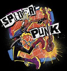 an image of a person playing guitar with the word punk on it's back