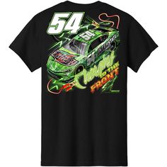 Inject some horsepower into your racing wardrobe by picking up this Ty Gibbs Interstate Batteries Car T-Shirt from Joe Gibbs Racing Team Collection. Made with ultra-soft fabric, this top ensures you'll enjoy race days in both comfort and style. This awesome tee features striking Interstate Batteries graphics that will have you ready to cheer on Ty Gibbs as he crosses the finish line. Officially licensed Screen printed graphics Brand: Joe Gibbs Racing Team Collection Material: 100% Cotton Importe Black Racing Tops With Logo Print, Black Racing T-shirt With Letter Print, Black Racing Style T-shirt With Letter Print, Black Racing Fan Merchandise T-shirt, Black Racing Style T-shirt With Logo Print, Racing Team Name Black T-shirt, Black Graphic Print Tops For Motorsport Events, Ty Gibbs, Joe Gibbs Racing