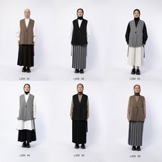 Modest Office Outfits Muslim, Hijabi Office Outfits, Vest Outfits Hijab, Muslimah Fashion Casual, Stylish Outfits Casual, Rok Outfit, Modesty Outfits, Minimalist Fashion Women, Muslim Outfits Casual