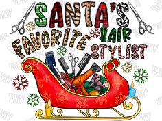 santa's favorite hair stylist machine embroidery design