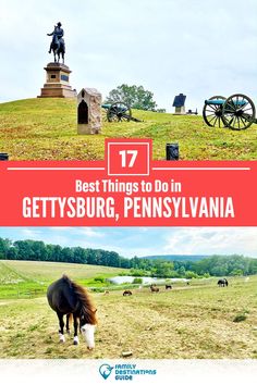 two pictures with the words best things to do in gettysburg, pennsylvania