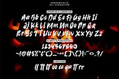 halloween font and numbers with pumpkins in the background on a black background for an advertisement