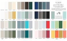 the color chart for different shades of paint