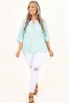 The love you'll have for this sweater will last forever! The pretty mint color and knitted design is so sweet! The flowy flattering fit is perfect for the season! Style this sweater with some shorts or distressed skinnies for an everyday chic look! 60% Cotton, 40% Acrylic Casual Light Green Top For Fall, Casual Light Green Fall Top, Knitted Design, Everyday Chic, Mint Color, Chic Look, Model Fits, So Sweet, The Pretty