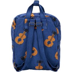 Color: Blue Blue cotton backpack, with handles, top zip closure, side pockets, adjustable shoulder straps. It is decorated with violins all over. 29 x 23 x 10 cm. 100% Cotton Adjustable Blue School Bag, Adjustable Blue School Bags, Blue Cotton Bag For Back To School, Adjustable Blue School Backpack, Blue School Backpack With Adjustable Straps, Cotton Backpack, Barbour Steve Mcqueen, Folk Festival, Kenzo Kids