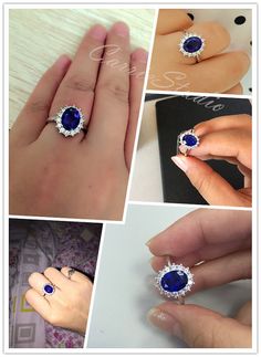 Royal Style Oval Sapphire Ring Lab Sapphire by CarrieStudio Elegant Royal Blue Sapphire Ring With Center Stone, Elegant Royal Blue Brilliant Cut Rings, Elegant Diamond Ring With Lab-created Sapphire For Promise, Elegant Lab-created Sapphire Diamond Ring For Promise, Elegant Lab-created Sapphire Diamond Promise Ring, Elegant Royal Blue Gemstone Rings, Elegant Sapphire Crystal Ring With Diamond, Elegant Sapphire Crystal Diamond Ring, Elegant Lab-created Sapphire Wedding Ring