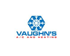 the logo for vaugh's ac and heating, which is designed to look like snowflakes