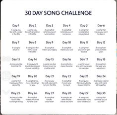 the 30 day song challenge poster