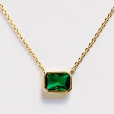 Gold emerald necklace - Unique Emerald Necklace - Green Emerald Necklace - Bridesmaid Gifts - Dainty Emerald Necklace - Perfect Gift For Her Gemstone:  Green Emerald Lab Fast Shipping: It will take 1-8 business days to send out your item Material:  14k/10k/9k Yellow Gold  or Sterling Silver 925 About us- We are the manufacturers and suppliers of quality Gemstones and have specialized in jewelry designing and working in this field for more than 40 years. Our main objective is to have our Buyers s Green Jeweled Necklaces For Anniversary, Green Jeweled Necklace For Anniversary, Emerald Jewelry With Delicate Chain For Gift, Emerald Jewelry With Delicate Chain As Gift, Emerald Necklace With Delicate Chain For Gift, Emerald Necklace With Delicate Chain As Gift, Green Emerald Necklace With Adjustable Chain, Formal Green Necklace With Delicate Chain, Emerald Pendant Necklace With Adjustable Chain For May Birthstone