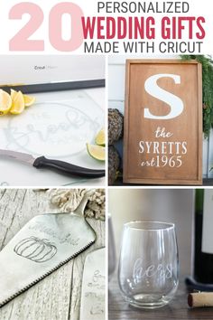 wedding gifts made with cricut are perfect for the bride and groom to have on hand