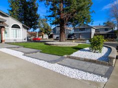 the front yard is clean and ready for us to use