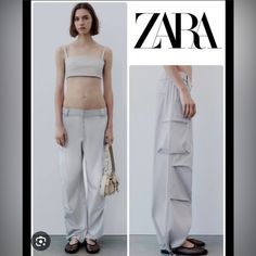 Zara Silver Satin Effect Pants With Zippers And Toggles Size Small Nwot Zara Summer Pants With Side Pockets, Fitted Pants With Hip Pockets For Summer, Fitted Summer Cargo Pants, Fitted Straight Cargo Pants For Summer, Fitted Summer Pants With Side Pockets, Fitted Pants With Side Pockets For Summer, Summer Fitted Cargo Pants With Pockets, Fitted Summer Cargo Pants With Side Pockets, Chic Fitted Summer Cargo Pants