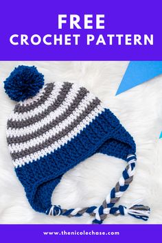 a crochet hat with the text free crochet pattern