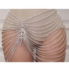 Elegant Rhinestone Party Bottoms, Chic Silver Chain Belt For Party, Elegant Silver Crystal Chain Belt, Silver Chain Belt For Party, Elegant Rhinestone Waist Chain For Party, Glamorous Crystal Body Chain, Chic Silver Body Chain For Party, Silver Crystal Chain Belt For Party, Rhinestone Chain Belt For Party