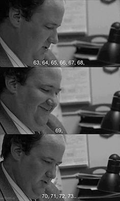 two pictures of a man laughing and talking to each other in front of a desk lamp