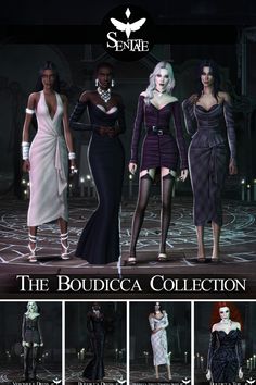 the boudiicaa collection is shown in three different poses