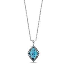 Channel the exotic beauty of princess Jasmine with this enchanting necklace. A masterpiece in black rhodium over sterling silver, featuring 1/3 carat total weight diamonds and a specially cut Swiss blue topaz. This dazzling piece evokes the opulence of Jasmine's royal heritage and her unwavering bravery. Jasmine Necklace, 2 Carat Ring, Enchanted Disney, Enchanted Disney Fine Jewelry, Tiara Ring, Diamond Anniversary Bands, Princess Jasmine, Jewelry Black, Diamond Cocktail Rings